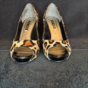 Nine West Open toe Platform Leopard Pumps